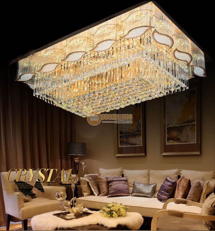 Đèn ốp trần pha lê nhập khẩu hình chữ nhật CM213-4